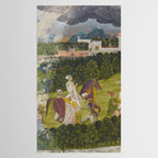 Portrait of a nawab Antique Indian Miniature Painted Illustration Tablecloth Gallery Image 2