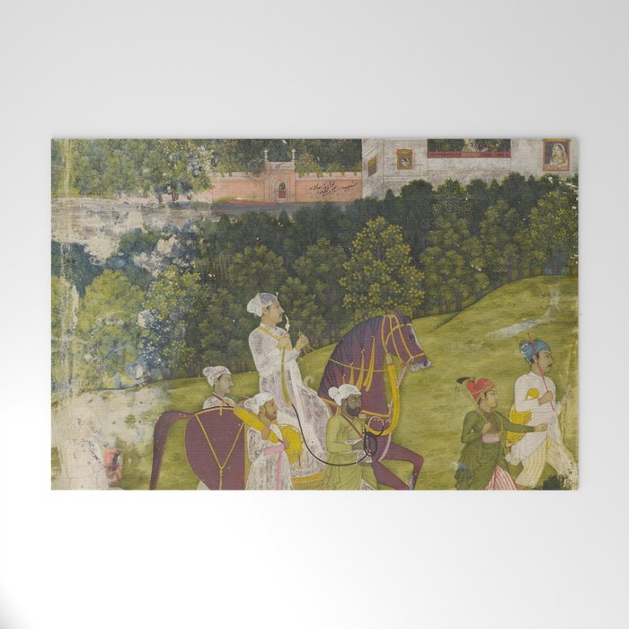 Portrait of a nawab Antique Indian Miniature Painted Illustration Welcome Mat Gallery Image 1