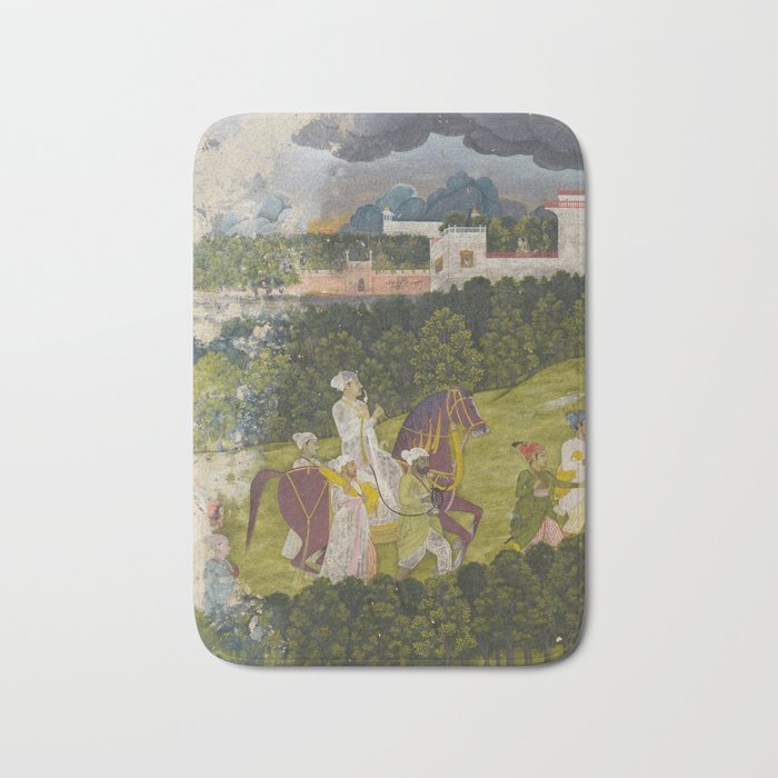Portrait of a nawab Antique Indian Miniature Painted Illustration Bath Mat Gallery Image 1