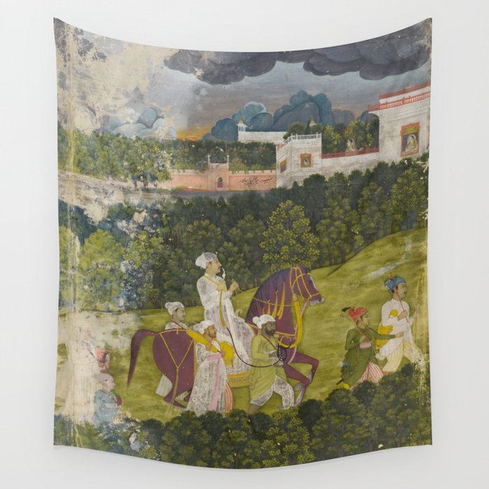 Portrait of a nawab Antique Indian Miniature Painted Illustration Wall Tapestry Gallery Image 4