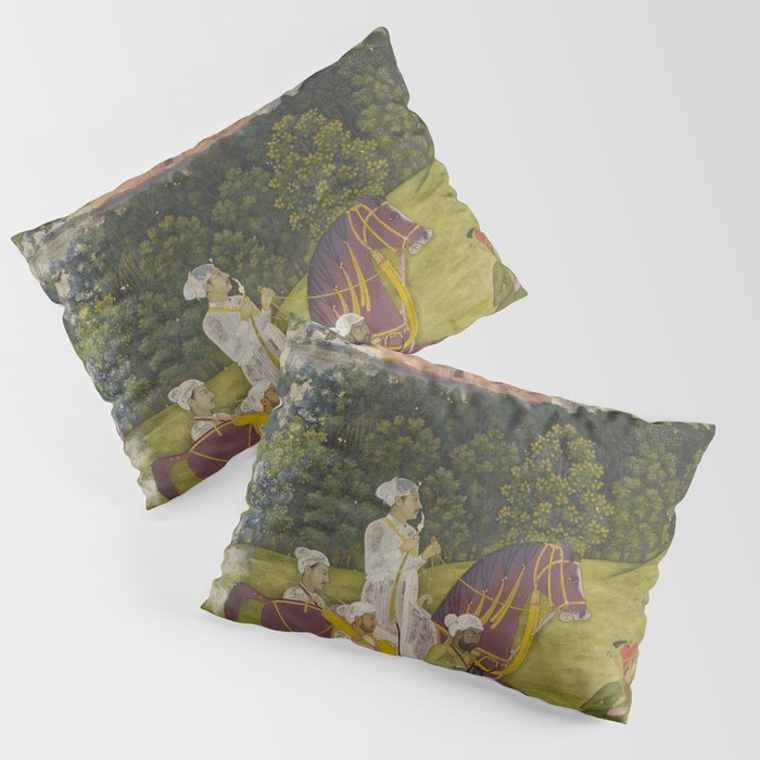 Portrait of a nawab Antique Indian Miniature Painted Illustration Pillow Sham Gallery Image 3