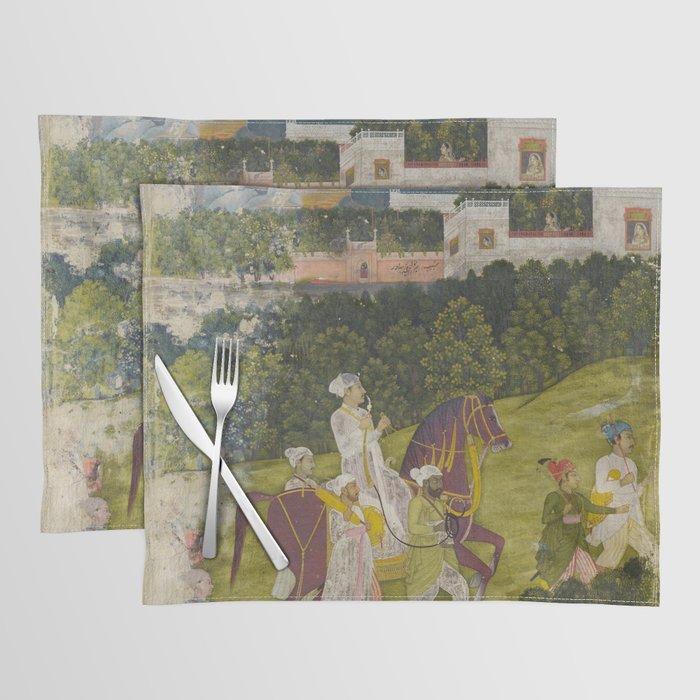 Portrait of a nawab Antique Indian Miniature Painted Illustration Placemat Gallery Image 1