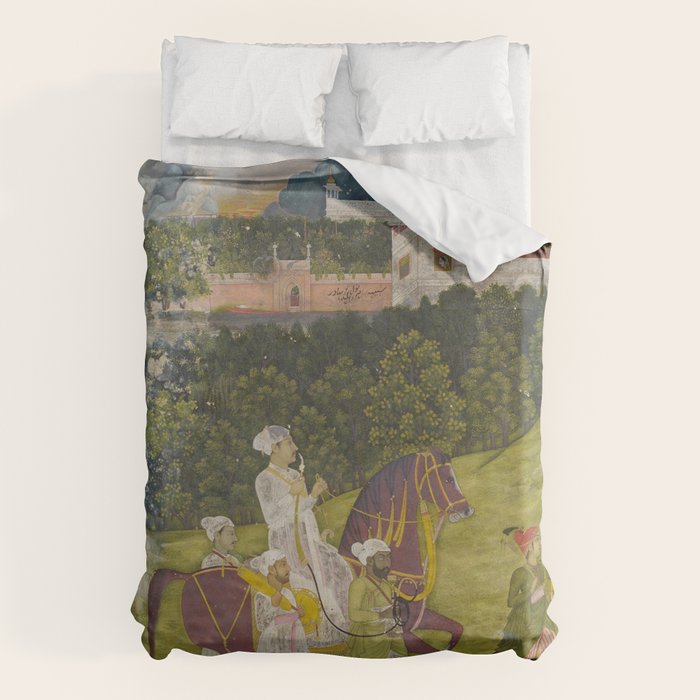Portrait of a nawab Antique Indian Miniature Painted Illustration Duvet Cover Gallery Image 1