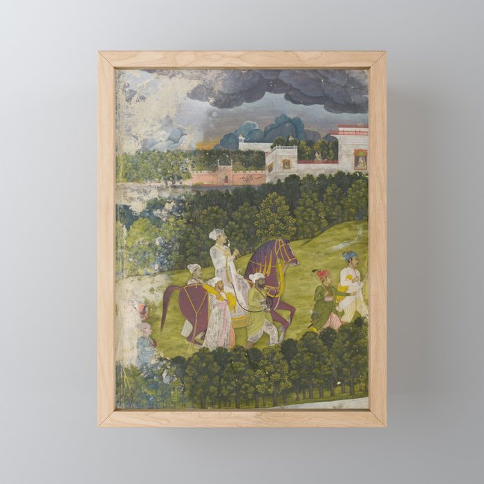 Portrait of a nawab Antique Indian Miniature Painted Illustration Mini Art Print Gallery Image 1