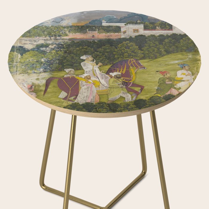 Portrait of a nawab Antique Indian Miniature Painted Illustration Side Table Gallery Image 2