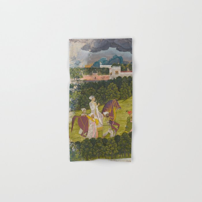 Portrait of a nawab Antique Indian Miniature Painted Illustration Bath Towel Gallery Image 1