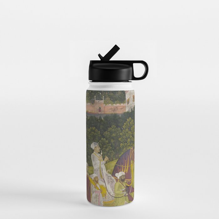Portrait of a nawab Antique Indian Miniature Painted Illustration Water Bottle Gallery Image 1