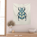 Blue beetle insect Wall Tapestry Gallery Image 2