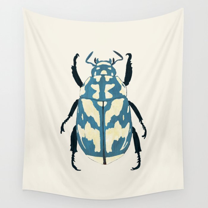 Blue beetle insect Wall Tapestry Gallery Image 4