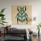 Blue beetle insect Wood Wall Art Gallery Image 2
