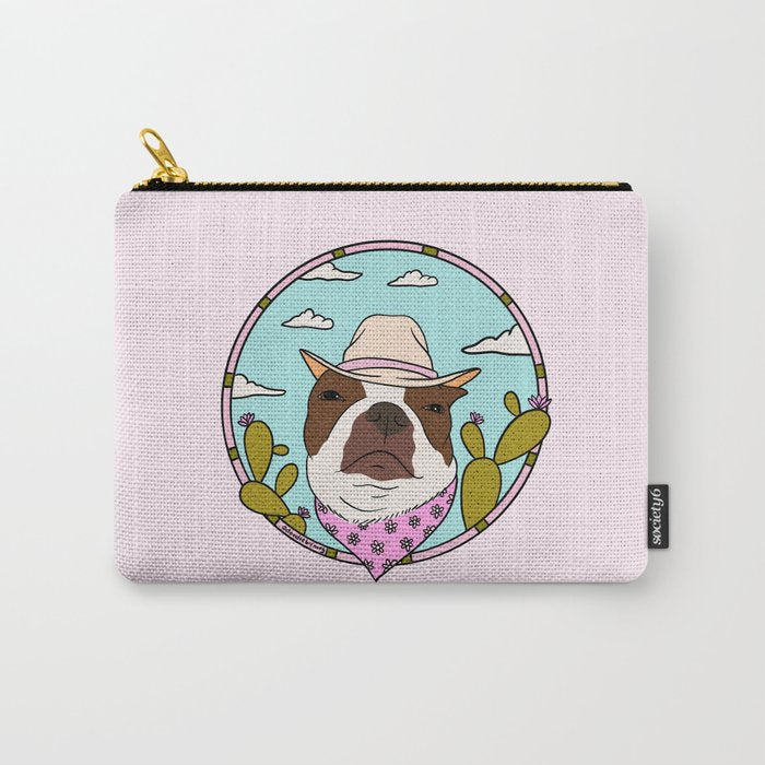 Cowboy Dog- Crimson Boston Carry All Pouch Gallery Image 1