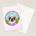 Cowboy Dog- Crimson Boston Stationery Card Gallery Image 2
