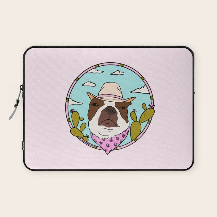 Cowboy Dog- Crimson Boston Laptop Sleeve Gallery Image 1