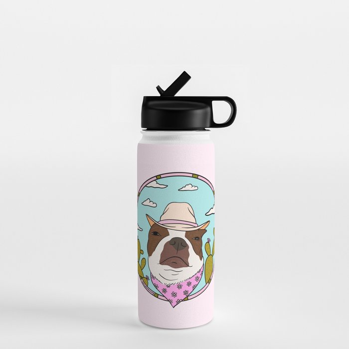 Cowboy Dog- Crimson Boston Water Bottle Gallery Image 1