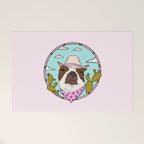 Cowboy Dog- Crimson Boston Welcome Mat Gallery Image 1