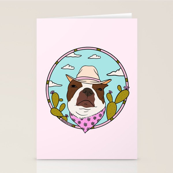 Cowboy Dog- Crimson Boston Stationery Card Gallery Image 1