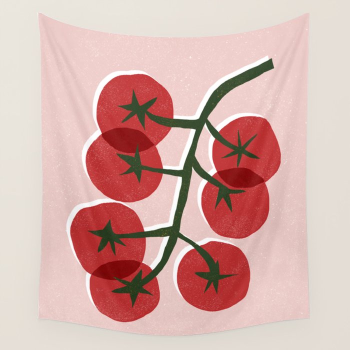 Tomatoes On A Branch Wall Tapestry Gallery Image 4