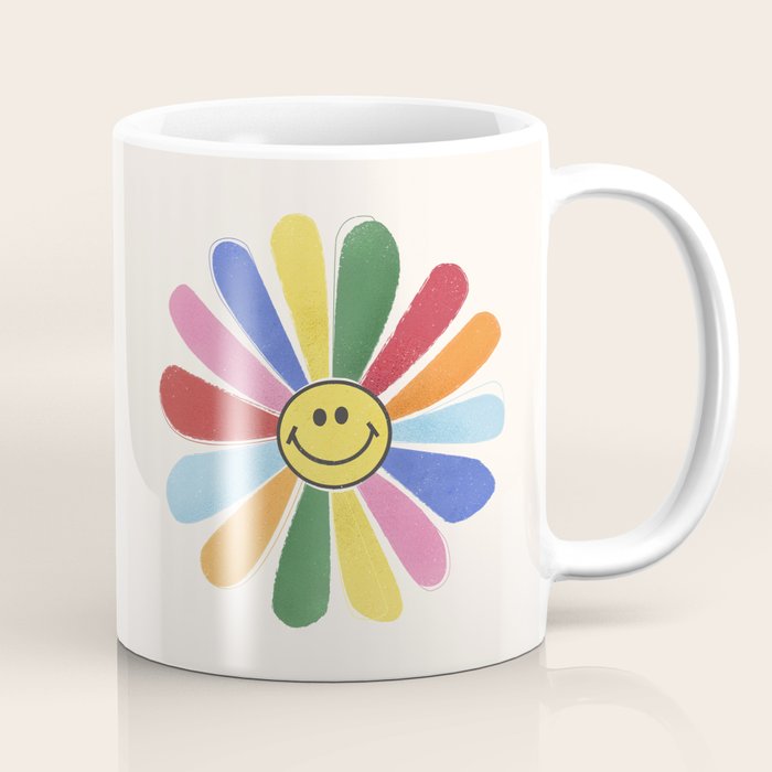 Smiley Hippie Daisy Coffee Mug Gallery Image 1