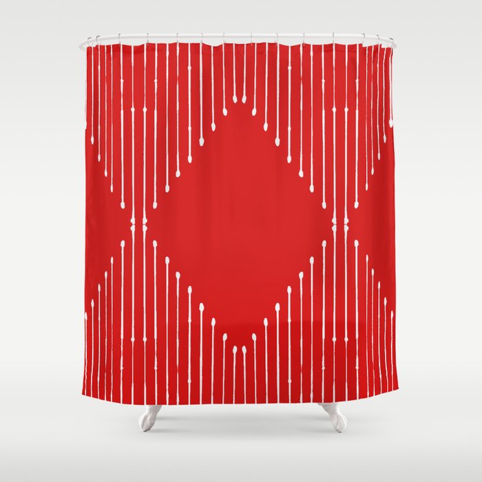 Geo (Red) Shower Curtain Gallery Image 1