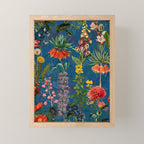 Vintage & Shabby Chic - Blue Midnight Spring Botancial Flower Garden Mini Art Print Gallery Image 1
