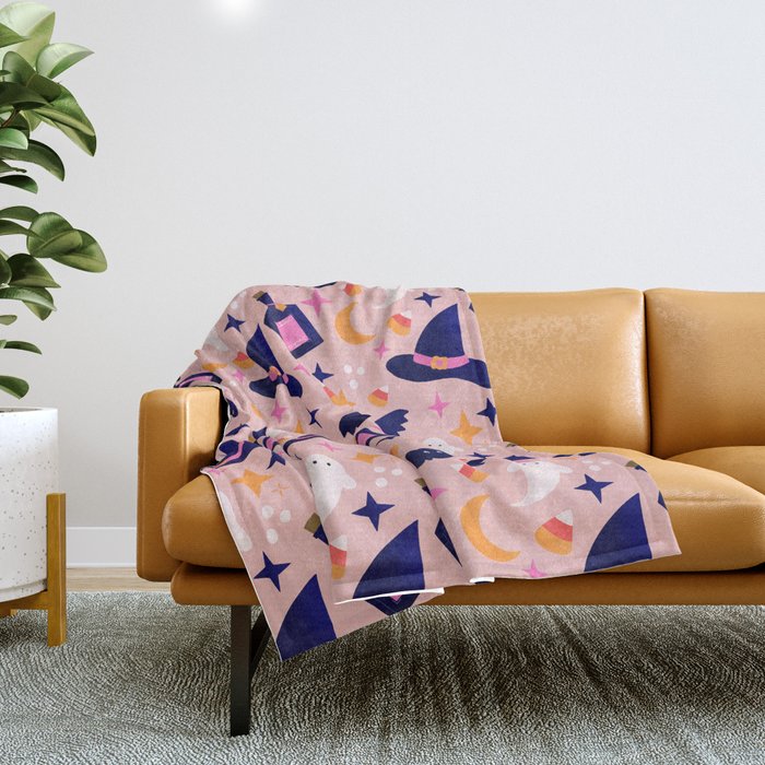 Pink Halloween essentials  Throw Blanket Gallery Image 1