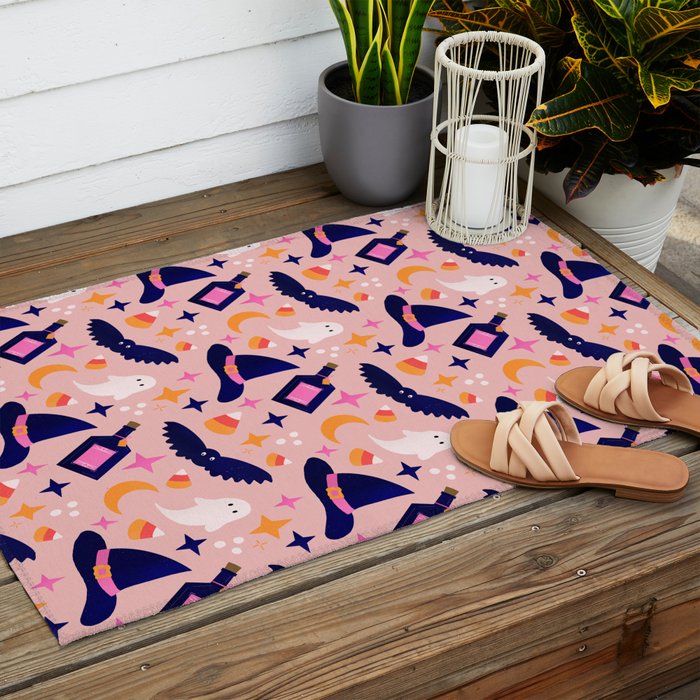 Pink Halloween essentials  Outdoor Rug Gallery Image 2