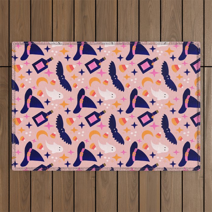 Pink Halloween essentials  Outdoor Rug Gallery Image 1