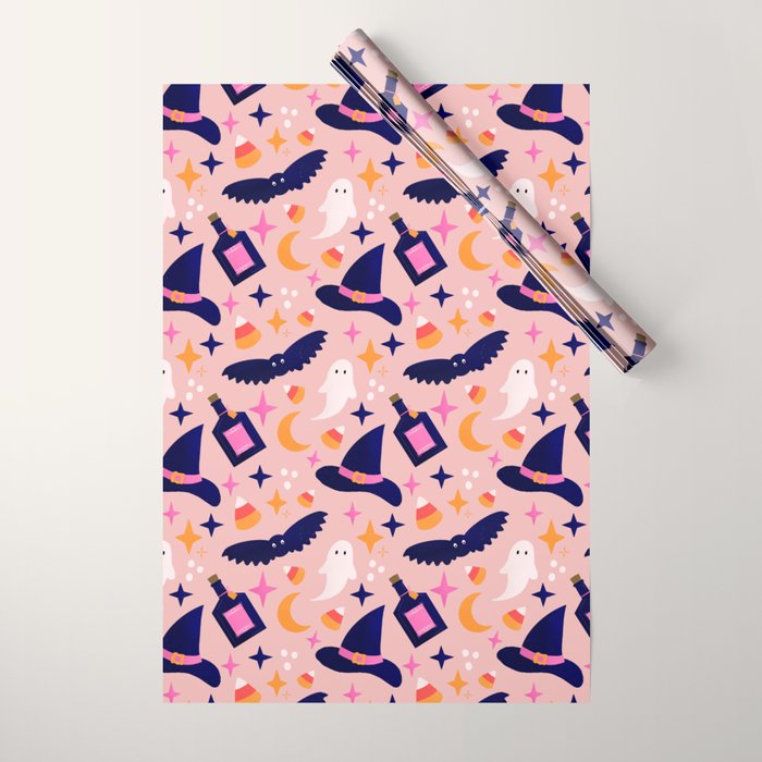 Pink Halloween essentials  Wrapping Paper Gallery Image 1