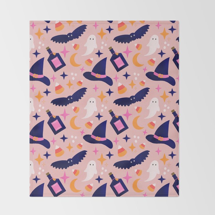 Pink Halloween essentials  Throw Blanket Gallery Image 2