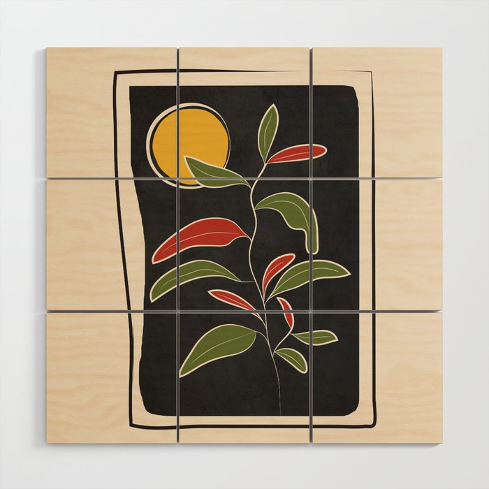 Abstract Plant 01 Wood Wall Art Gallery Image 1
