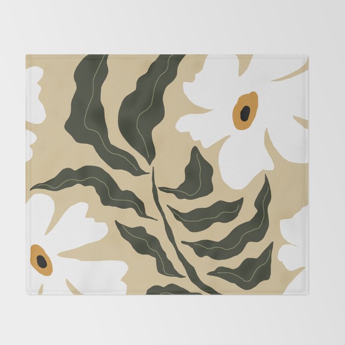 White daisy  Throw Blanket Gallery Image 2