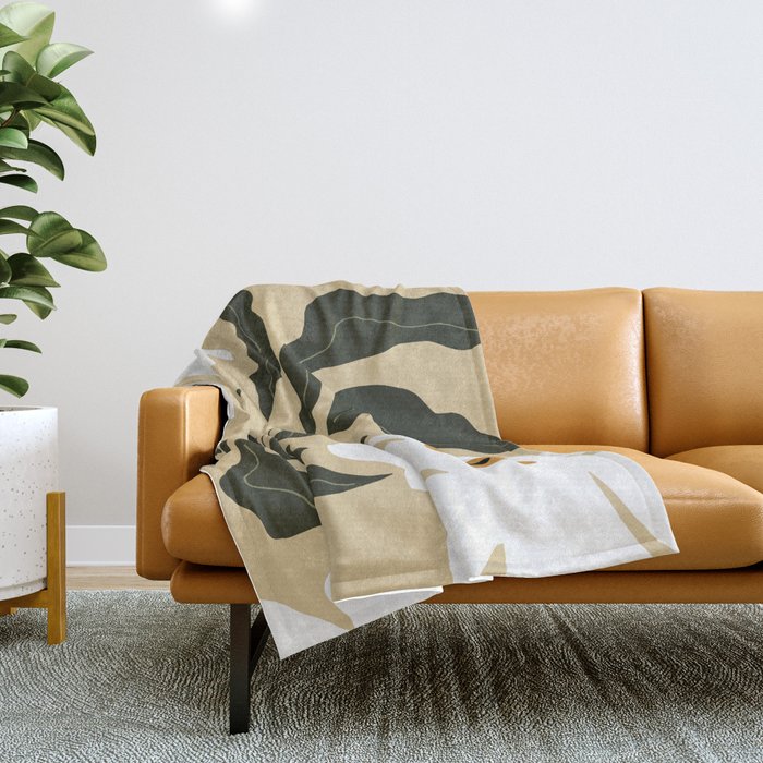 White daisy  Throw Blanket Gallery Image 1