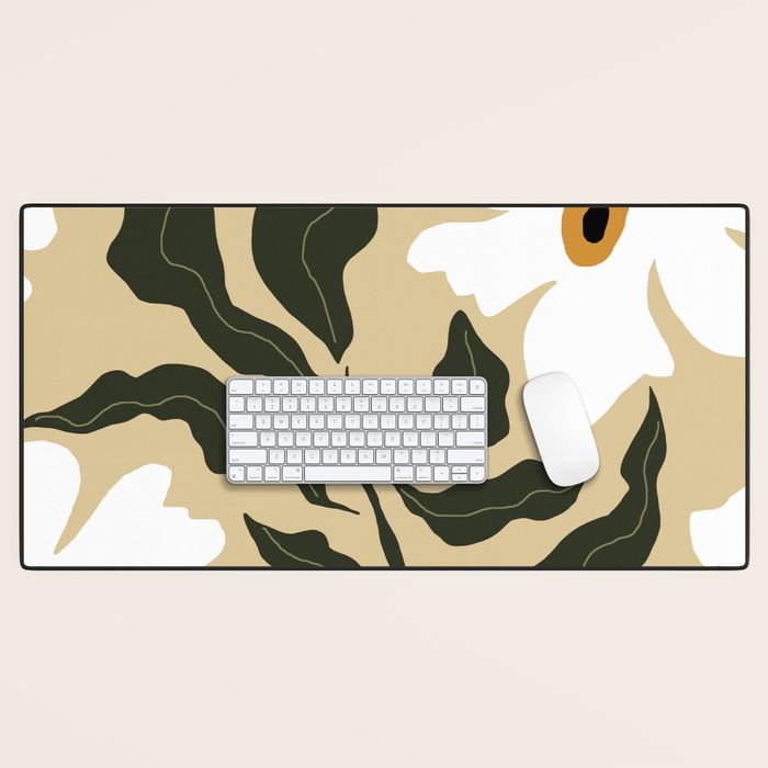 White daisy  Desk Mat Gallery Image 1