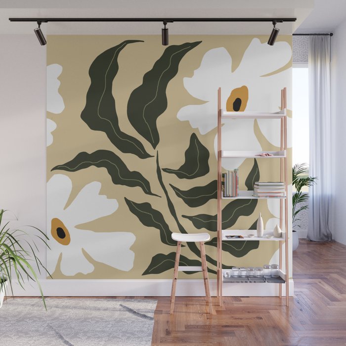 White daisy  Wall Mural Gallery Image 1