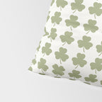 Clovers XXVII Natural Green Botanical Pattern Pillow Sham Gallery Image 4