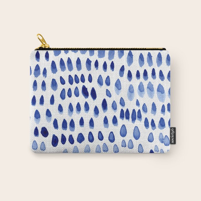 painted dots blue Carry All Pouch Gallery Image 1