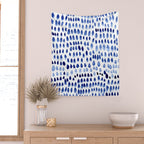 painted dots blue Wall Tapestry Gallery Image 2