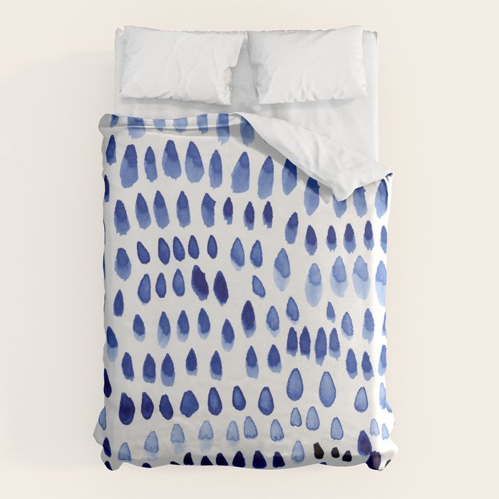 painted dots blue Duvet Cover