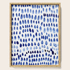 painted dots blue Serving Tray Gallery Image 1