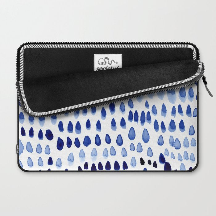 painted dots blue Laptop Sleeve Gallery Image 2