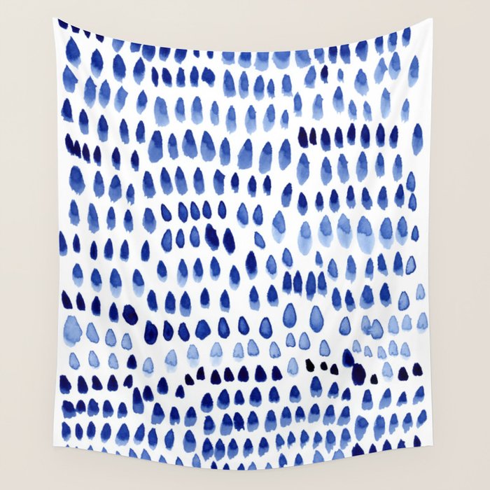 painted dots blue Wall Tapestry Gallery Image 4