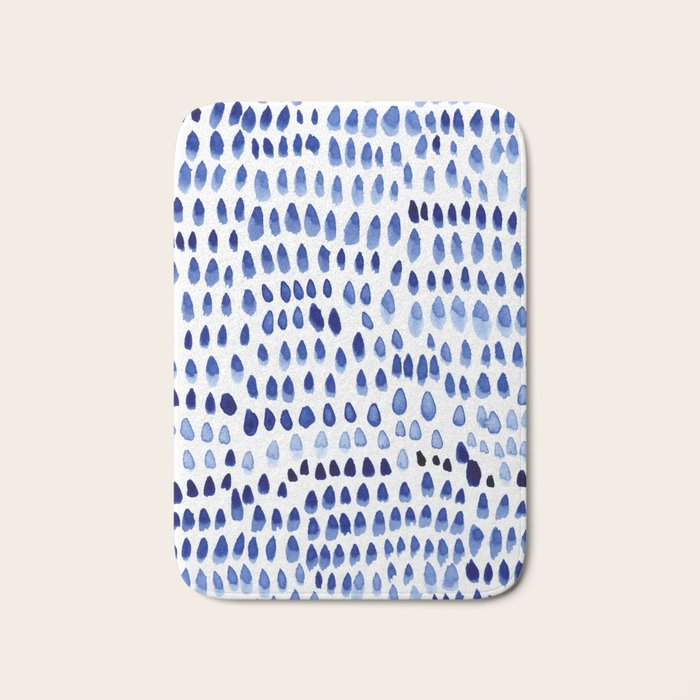 painted dots blue Bath Mat Gallery Image 1