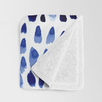 painted dots blue Throw Blanket Gallery Image 3