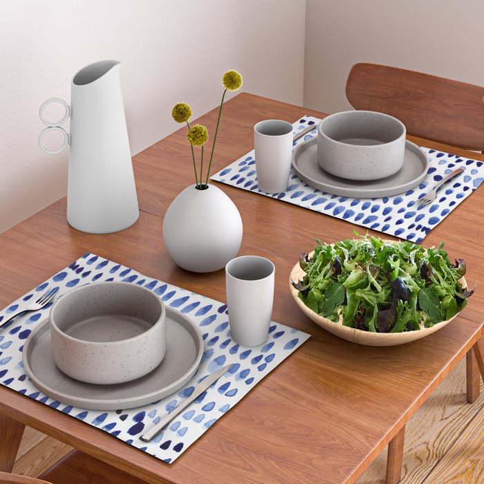 painted dots blue Placemat Gallery Image 2