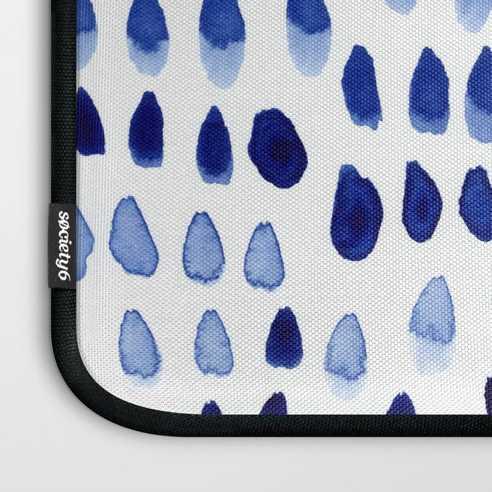 painted dots blue Laptop Sleeve Gallery Image 3