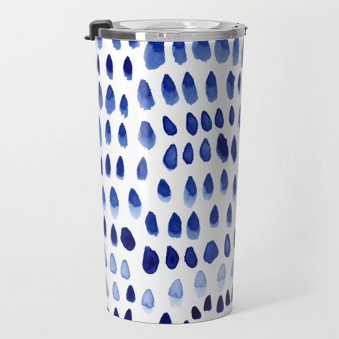painted dots blue Travel Mug Gallery Image 3