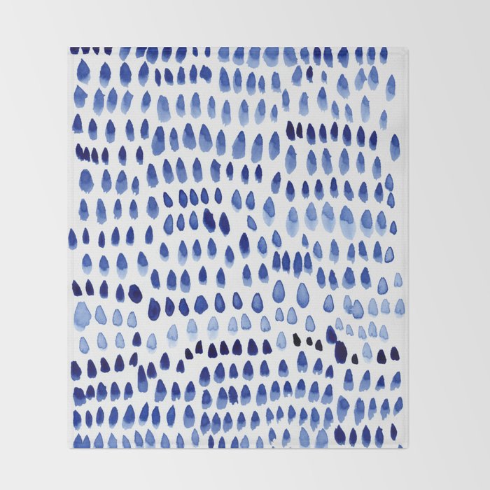 painted dots blue Throw Blanket Gallery Image 2