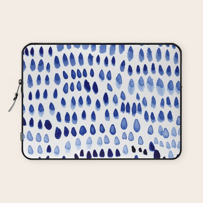painted dots blue Laptop Sleeve Gallery Image 1