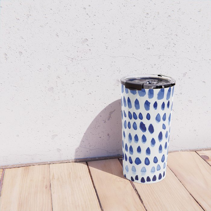 painted dots blue Travel Mug Gallery Image 4