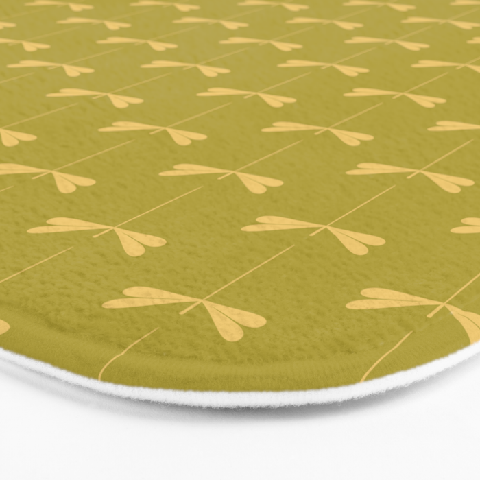Dragonfly Pattern XV Chartreuse Green Bath Mat Gallery Image 3